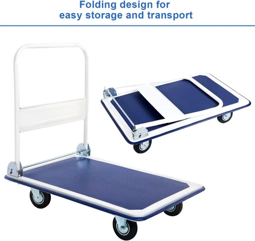 Vista 2 de Giantex, plataforma plegable tipo carrito, carretilla de mano, plegable, para depósito, 660 libras