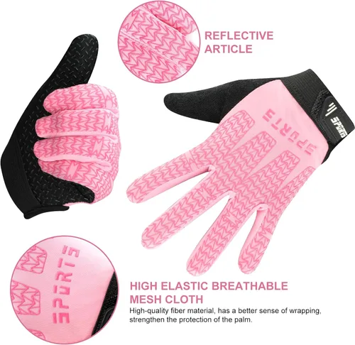 Vista 3 de Guantes de ciclismo deportivos para niños, antideslizantes, para niños y niñas, guantes de pesca para niños, ciclismo, escalada, equitación