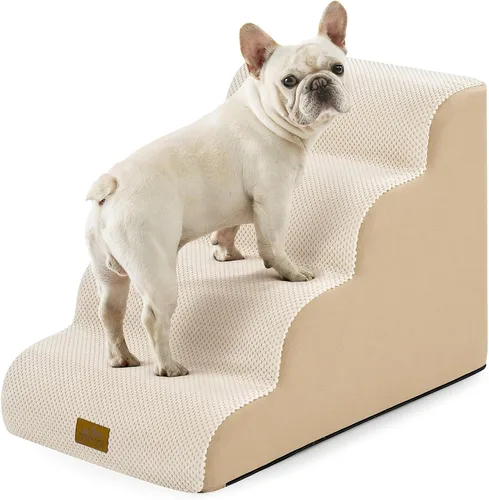 Vista 29 de COZY KISS Escaleras para perros pequeños de 11.8 pulgadas de alto, escalón curvado para cachorros, gatos mayores, rampa mediana para mascotas