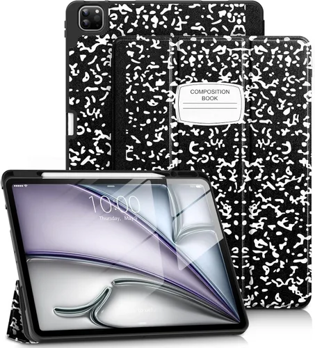 Vista 9 de DTTO Funda para iPad Air de 13 pulgadas M3/M2 2025/2024, iPad Pro de 12.9 pulgadas (6ª/5ª/4ª/3ª generación), funda suave con soporte triple delgado