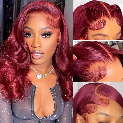 Vista 17 de Peluca Bob de 10 Pulgadas de Cabello Humano, Pelucas Frontales de Encaje HD 13x4 de Cabello Humano Pre-Desplumadas, Peluca Bob Corta, Pelucas