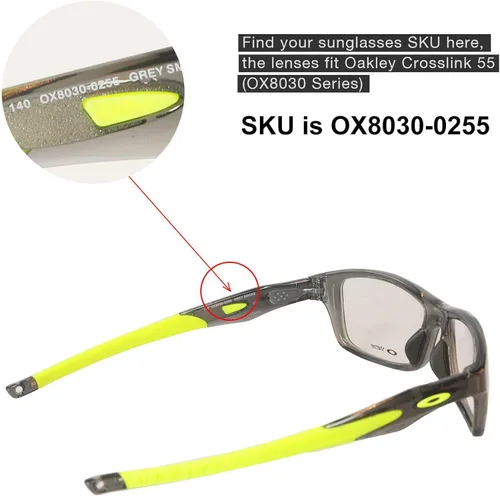 Vista 4 de Walleva Lentes de repuesto para lentes de sol Oakley Crosslink 55 (serie OX8030), múltiples opciones disponibles