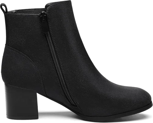 Vista 3 de DREAM PAIRS Botas elásticas Gore Chelsea para mujer, botines de tacón grueso