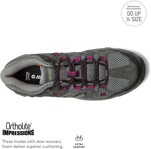 Vista 4 de HI-TEC Apex Lite Low WP - Zapatos de senderismo impermeables para mujer, ligeros, transpirables, para senderismo y senderismo