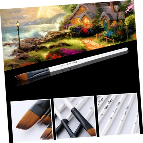 Vista 8 de Amosfun Juego de pinceles de pintura de nailon de madera, juego de agua para pintura al óleo, pinceles de pintura, suministros de dibujo de arte