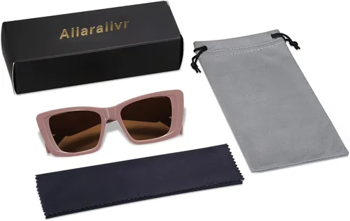 Vista 7 de Allarallvr Cat Eye Sunglasses for Women Men Retro Trendy Frame Square Shades AR82101