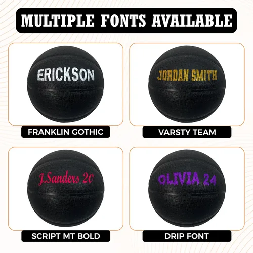 Vista 2 de HAMMET Personalized Basketball, Durable Customized Basketball Balón de baloncesto negro.