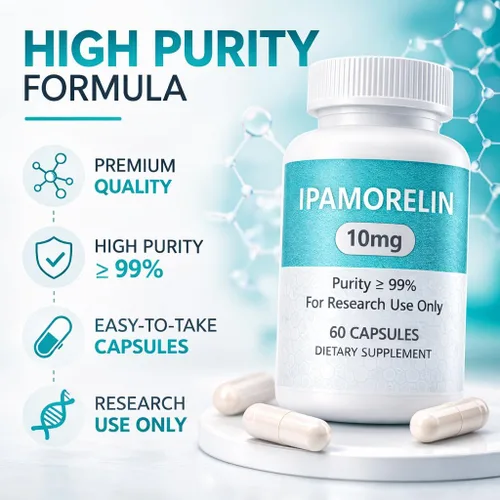 Vista 2 de Péptido de investigación IPAMORELIN, 10 MG, pureza del 99% - 60 ct