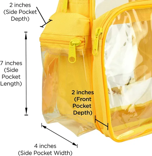 Vista 5 de DALIX Bolsas de mochila transparentes de plástico liso dorado