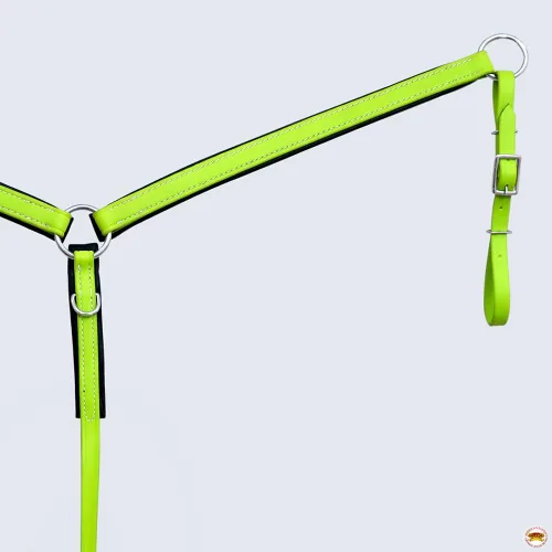 Vista 3 de HILASON Western Horse Biothane Leather Breast Collar Tack Verde lima y negro