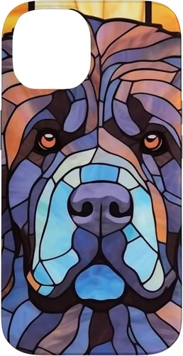 Vista 4 de Newfoundland Dog Stained Glass Case for iPhone 17