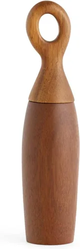 Vista 8 de Nambe Portables - Molinillo de sal o pimienta de madera de acacia, mide 8 pulgadas, molinillo de especias recargable, molinillo manual de sal