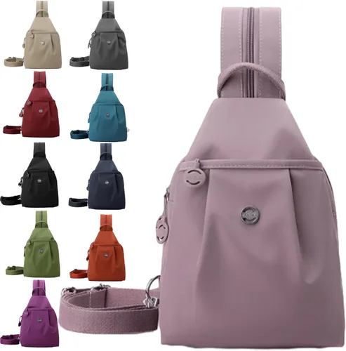 Vista 15 de Bolsa impermeable de 2 vías, bolsa de hombro convertible Oxford de gran capacidad, bolsa cruzada para mujer, mochila de viaje, Negro -, Mediana