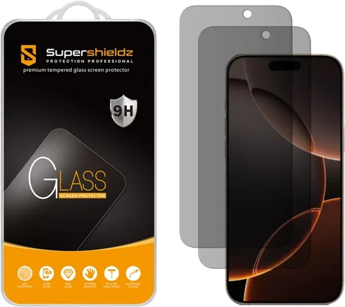 Vista 10 de Supershieldz (Juego de 2) (Privacidad) Protector de pantalla anti espía diseñado para iPhone Air (16.5 cm), de vidrio templado, antiarañazos, sin