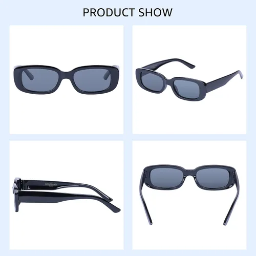 Vista 5 de COCOSAND Lentes de sol polarizados para niños, retro, rectangulares, hipster, para adolescentes, jóvenes, niños y niñas de 8 a 12 años
