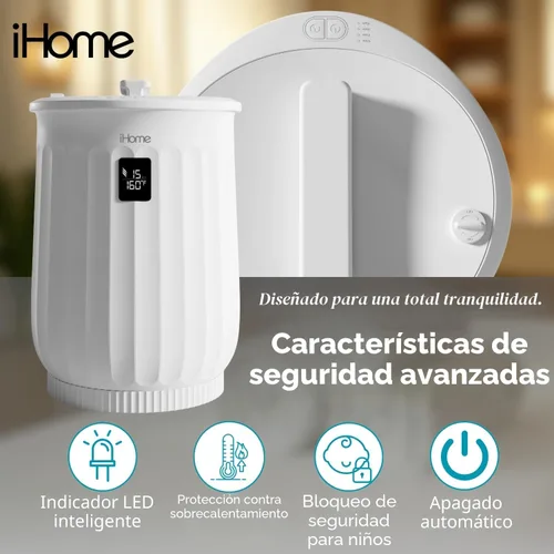 Vista 5 de iHome Calentador de toallas de lujo de 20 litros, calentadores de toallas grandes para baño, con soporte interior de almohadilla de fragancia, ideal