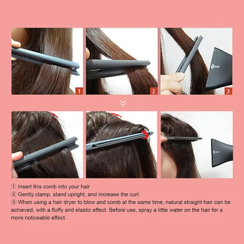 Vista 4 de Peine alisador de cabello, 10 unidades, en forma de V, alisador de pelo, peine alisador para peluquería nudosa, hogar, mujeres y niñas