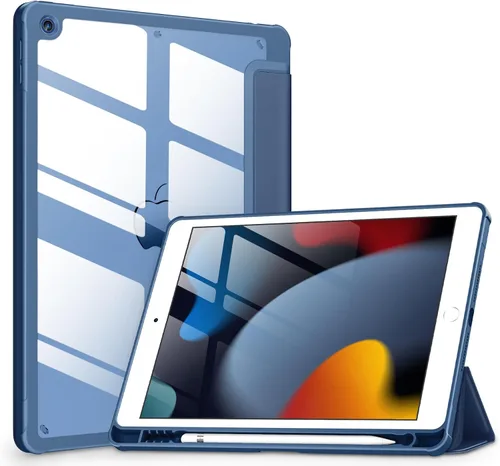 Vista 20 de VIKESI - Funda para iPad de 9ª / 8ª / 7ª generación de 10.2 pulgadas (lanzada en 2021/2020/2019), parte trasera transparente, cubierta de marco
