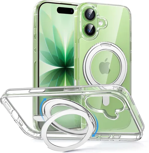Vista 21 de MAGIC JOHN Soporte Magnético Invisible Giratorio 360° para Funda de iPhone 14 Pro [Agarre Antideslizante] [Compatible con MagSafe] 16 Pies