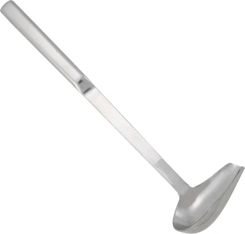 Vista 44 de Winco Cucharón de plástico de doble boquilla de una pieza, 1 onza, 13 pulgadas, cola roja