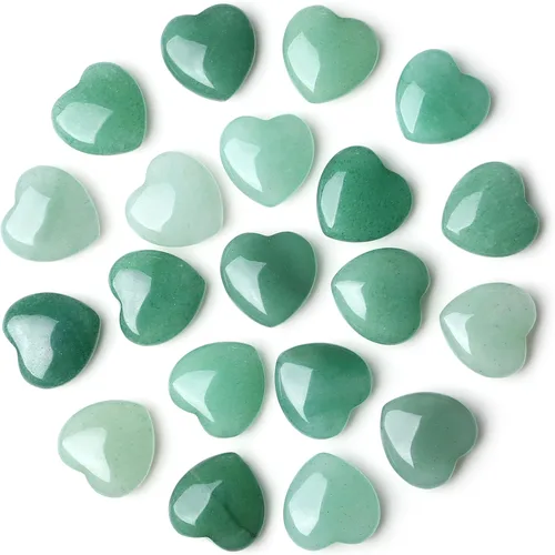 Vista 15 de 20 piezas de cristales de amatista, piedras curativas en forma de corazón, cristal pulido, morado natural, lindo bolsillo pulgar, reiki, juego al