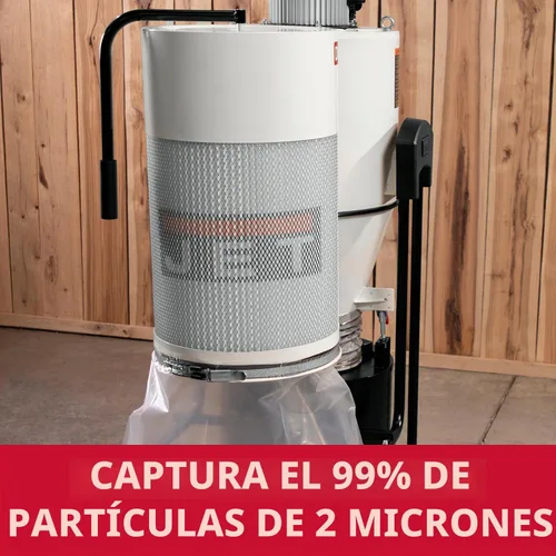 Vista 2 de JET Colector de polvo ciclónico, filtro de 2 micrones, 1-1/2 HP, 115V 1Ph (JCDC-1.5)