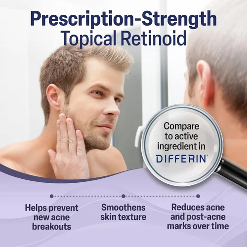 Vista 3 de TARO Adapalene 0.1% USP Gel, sin parabenos, tratamiento facial con retinoides propensos al acné para pieles sensibles, fuerza de prescripción
