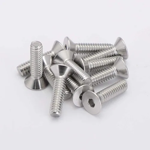 Vista 5 de Tornillos de cabeza plana M8 x 1.575 in, pernos avellanados, acero inoxidable 304, acabado brillante, DIN 7991, unidad de enchufe Allen, 10