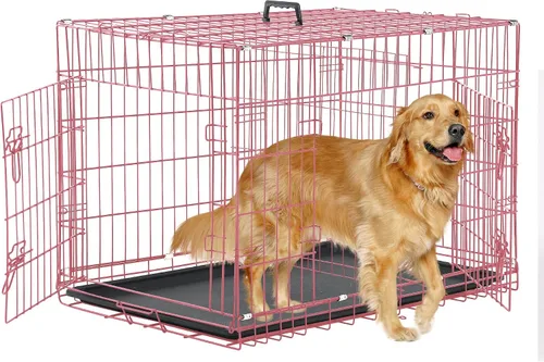 Vista 18 de Jaulas de 24 pulgadas para perros pequeños, 20 libras, jaula plegable para mascotas con bandeja de panel divisor, jaula de doble puerta para Negro