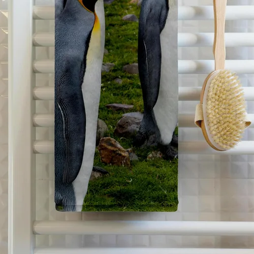 Vista 2 de 3D Rose South Georgia-Saint Andrews. Toalla de mano King Penguins, 15" x 22