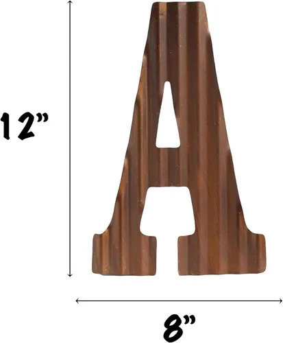 Vista 2 de COLLECTIVE HOME - Letras metálicas de 12 pulgadas para decoración de pared, letras oxidadas corrugadas, decoración rústica para colgar en la pared