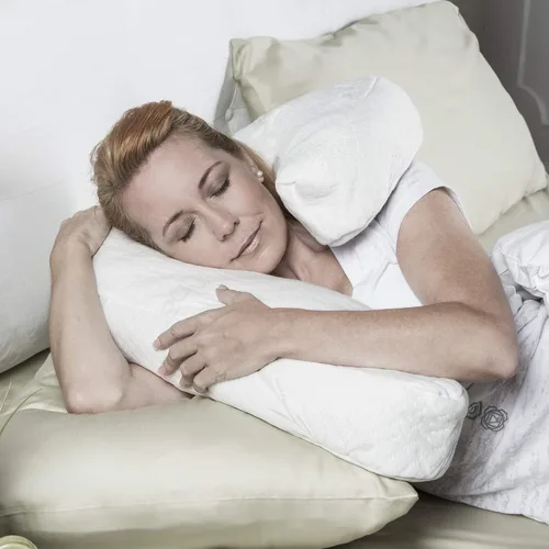 Vista 7 de Avana Uno - Almohada ajustable de espuma viscoelástica para dormir de lado, color azul