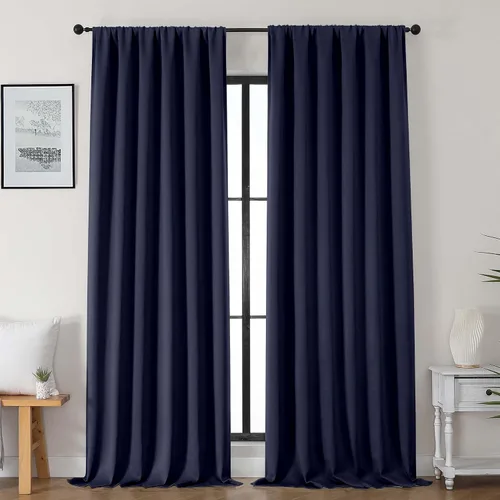 Vista 91 de Gwine Cortinas opacas para dormitorio, 54 pulgadas de largo, paneles de cortina de ventana con aislamiento térmico y reducción de ruido, cortinas