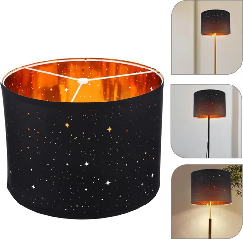 Vista 3 de Pantalla de lámpara de mesa, pantalla de repuesto para lámpara de tambor estrellado, pantalla de barril de estrella, clip, cubierta de luz