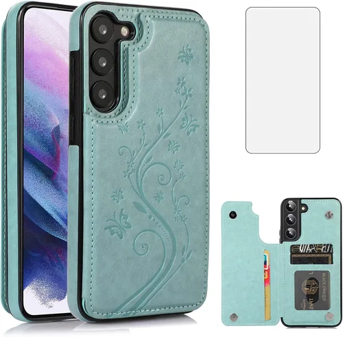 Vista 13 de Asuwish Funda para Samsung Galaxy S23 Plus/S23+ 5G de 6.6 pulgadas con protector de pantalla de vidrio templado, funda de cuero con soporte