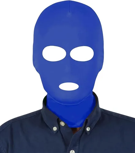 Vista 8 de Máscara facial completa unisex de 3 agujeros, elástica, transpirable, para Halloween, disfraz de cosplay, capucha Zentai