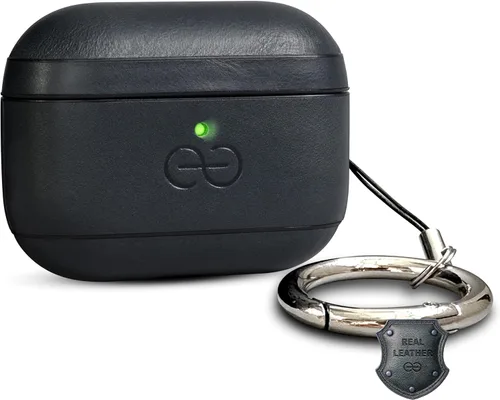 Vista 77 de Dreem Om - Funda para estuche con clip para llavero compatible con AirPods 1 y 2, funda de cuero vegano para Airpods para hombres y mujeres, Negro