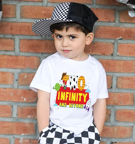 Vista 5 de Camisa de segundo cumpleaños de juguete de historia, dos infinitos y más allá, camisa de segundo cumpleaños para niño pequeño, buzz lightyear