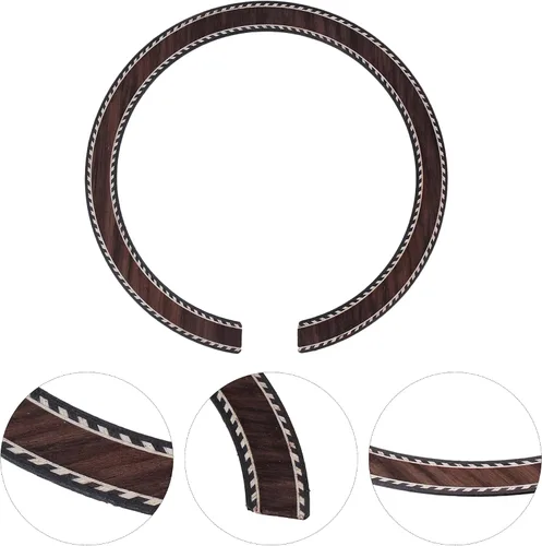 Vista 7 de Guitarra acústica Rosette Rosette calcomanía de madera con incrustaciones de roseta para B-23 piezas de guitarra clásica, color madera