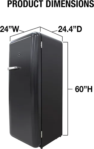 Vista 6 de BRAMA Refrigerador retro con congelador superior, 9.9 pies cúbicos, refrigerador completo para apartamento, condominio, casa, cocina, 24 pulgadas