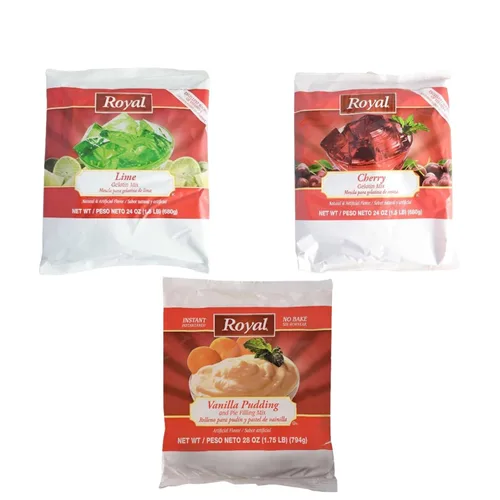 Vista 11 de Royal Gelatin Mix Combo Pack, agente espesante, mezcla de postre (1 cada uno, naranja/lima/fresa)