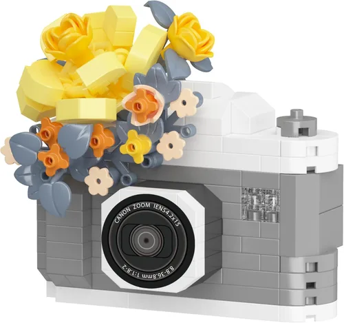 Vista 9 de Juego de 6 bloques de construcción con diseño de flores, serie de mini bloques de construcción