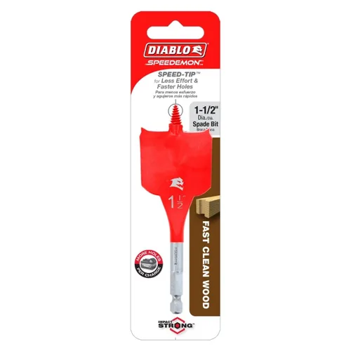 Vista 3 de Diablo Broca de pala para madera - Diseño Speed-TIP - Diámetro de 1-1/2", Longitud de 4", Vástago hexagonal de 1/4" - DSP1090