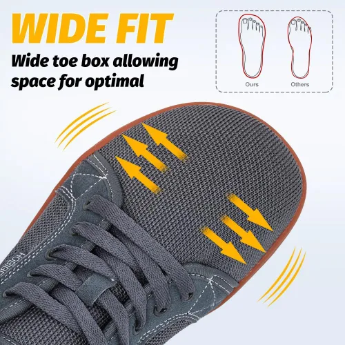 Vista 3 de HOBIBEAR Zapatos minimalistas para hombre y mujer Zero Drop Tenis de moda de ancho ancho
