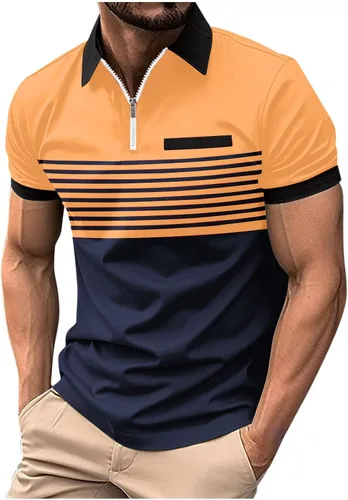 Vista 19 de Mens Shirts Casual Stylish Button Down Short Sleeve Polo Shirt Summer Vacation Shirts Loose Athletic Pullover Tee