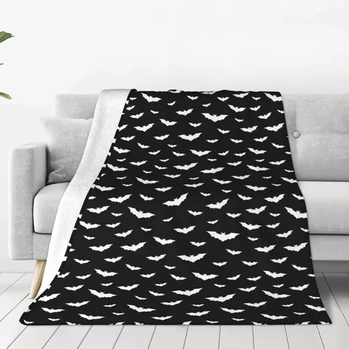 Vista 10 de Manta de microforro polar ultra suave con patrón de murciélago para cama, sofá y sofá, gruesa 50 x 40 pulgadas