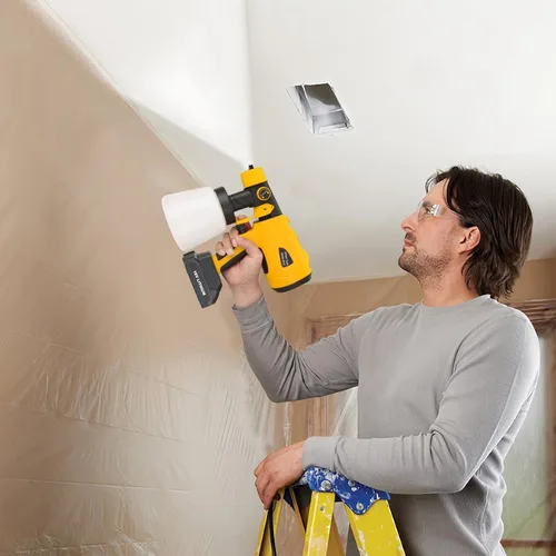 Vista 8 de Pulverizador de pintura para batería Dewalt de 20 V, pistola de pintura en aerosol Hobby Colin HVLP con motor sin escobillas y boquilla de cobre