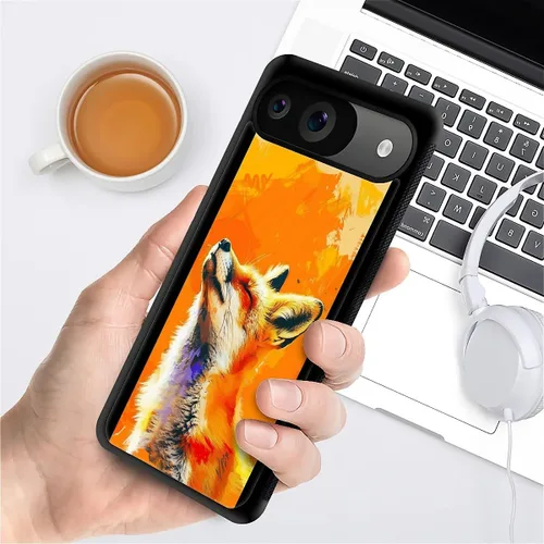 Vista 1275 de Compatible con Google Pixel 4A 5G Mobile Case Creative Acrylic Panel trasero Silicona Protección Grip especialmente diseñado para Google Pixel 4A 5G