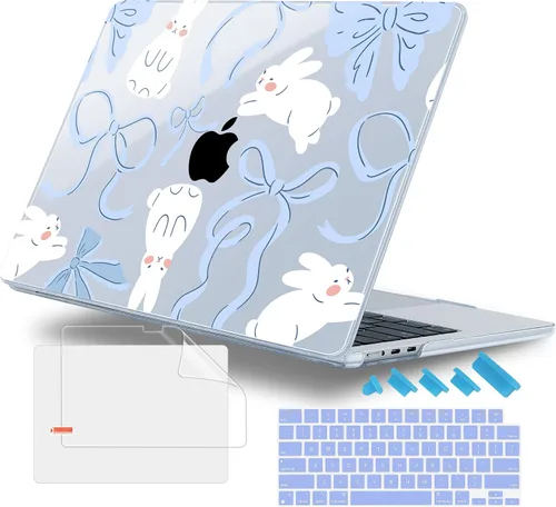 Vista 32 de Funda para MacBook Air de 15 Pulgadas 2025 2024 2023 Versión M4 A3241 M3 A3114 M2 A2941, Carcasa Rígida con Protector de Pantalla y Cubierta