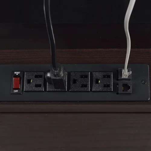 Vista 12 de Coaster Furniture Connect-It 800117 - Escritorio con tomacorriente/compartimento de almacenamiento integrado, capuchino